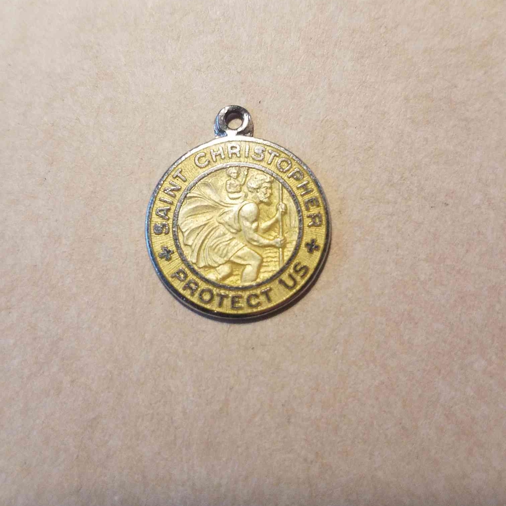 Saint Christopher Gold Over Sterling Silver Pendant